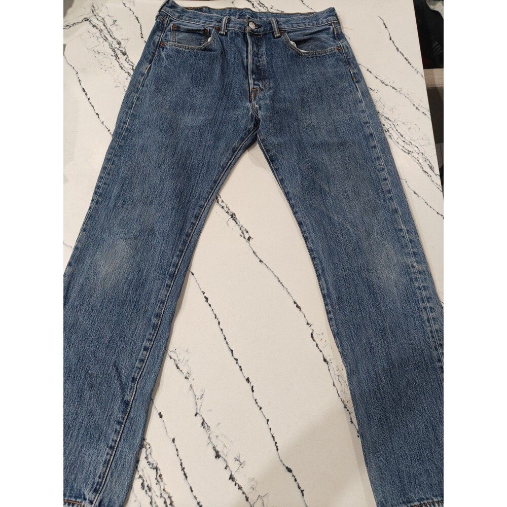 Levis 501xx Jeans Mens 33x32 Fits 32x29 Blue Straight Button Fly Denim Pants Y2K